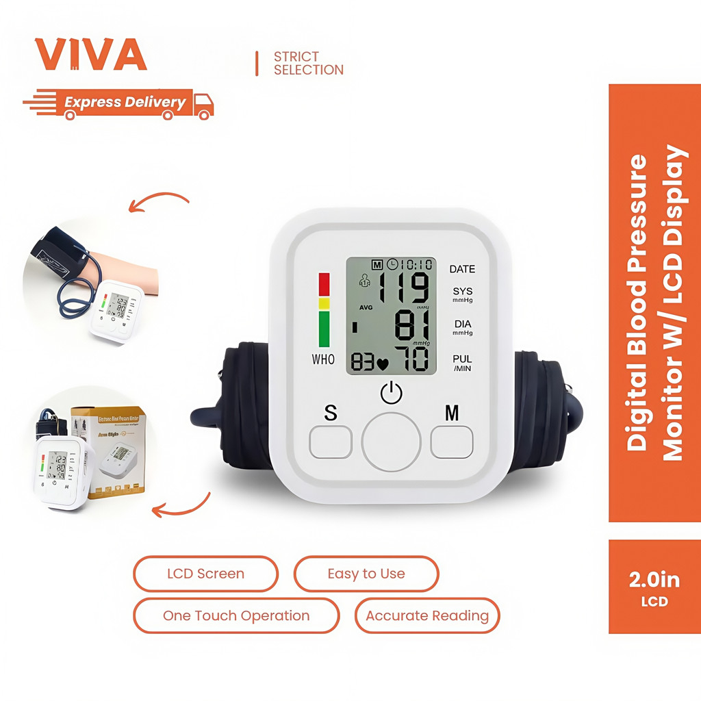 Monitor Digital De Pressão Arterial De Braço Totalmente Automático em Oferta na Shopee