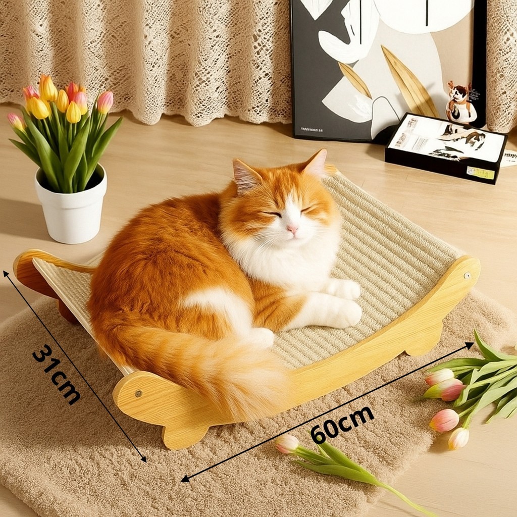 Arranhador e Cama de Gato Design Curvo Conforto e Durabilidade Ideal para Afiação de Garras e Descanso
