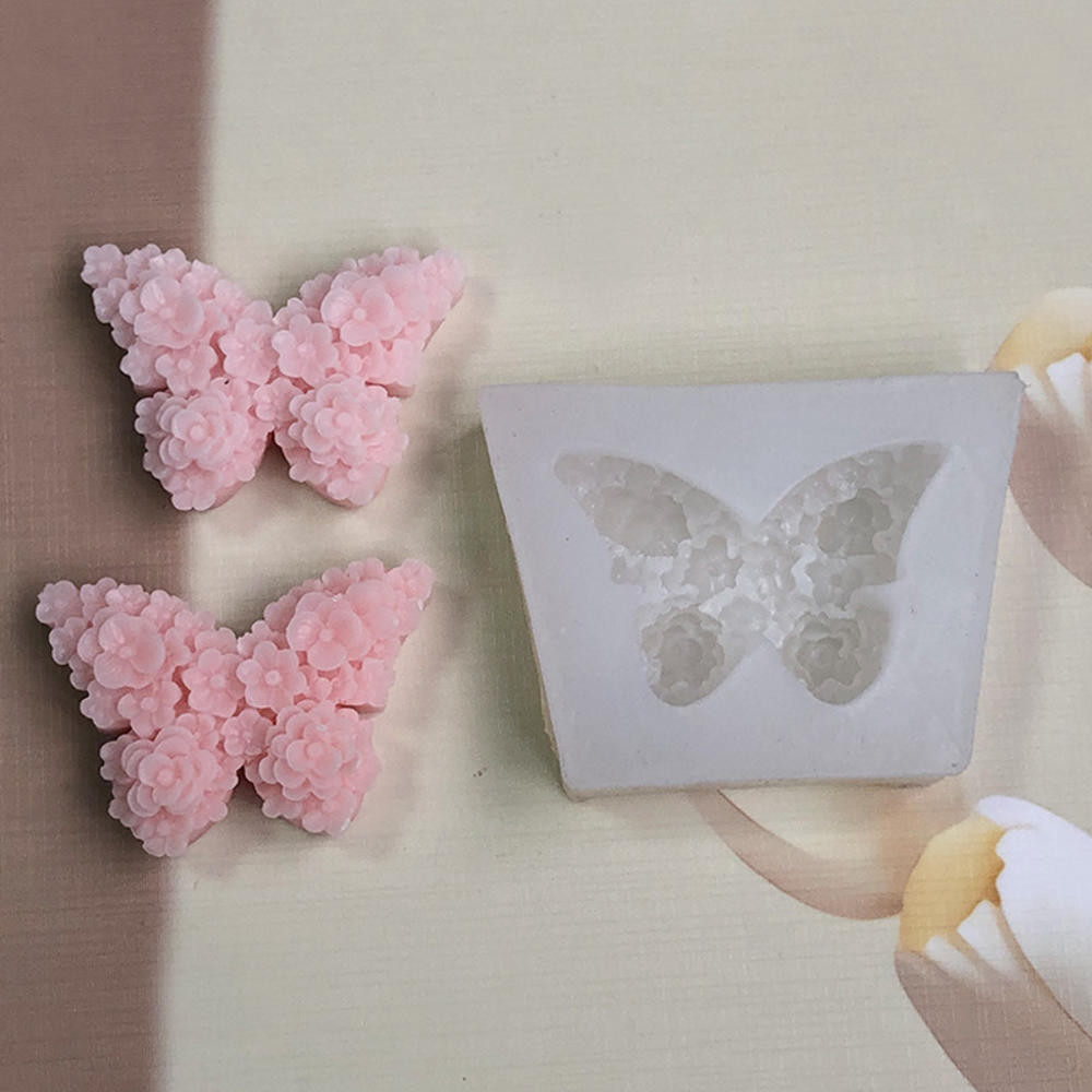 [Aromaterapia Borboleta Vela De Gesso Molde De Silicone Rosa De Chocolate Bolo Decoração De Açúcar