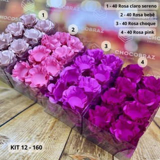 KIT 160 Forminhas Para Doces Finos ROSA  BEBE + ROSA CHOQUE + PINK + ROSA SERENO em Oferta na Shopee
