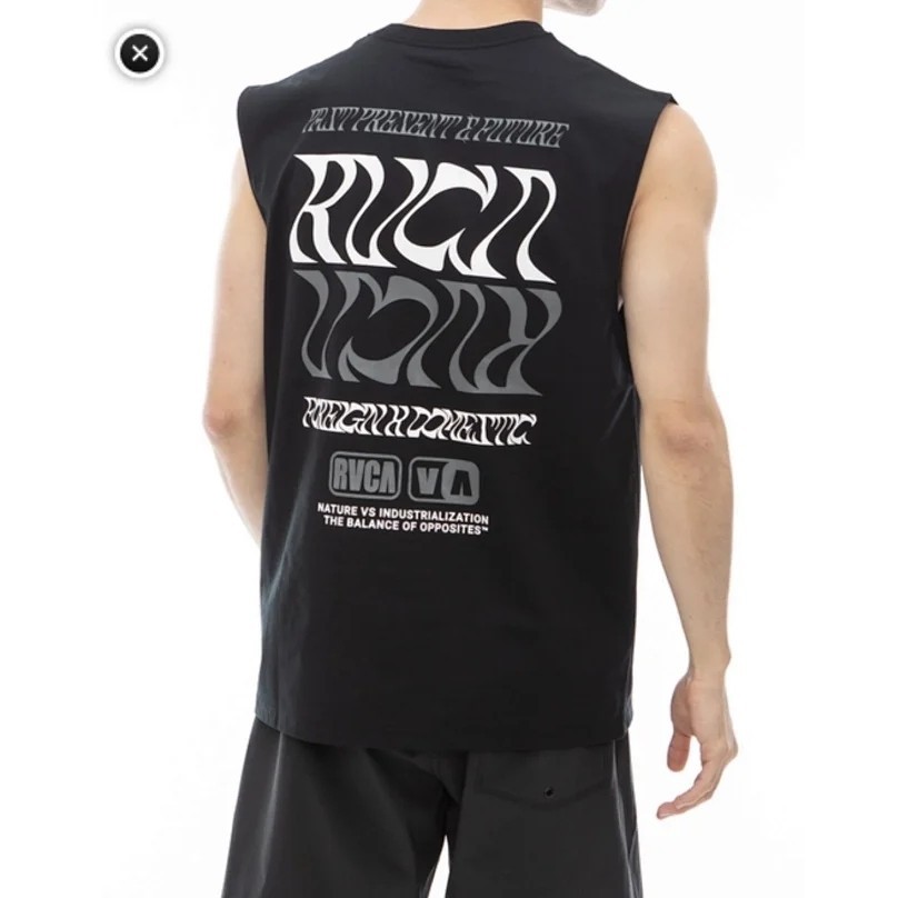 RVCA Daily Letter Impresso Masculino Surf Lazer Esportes Ombro 100 % Algodão Solto Regata De Alta Qualidade 0507