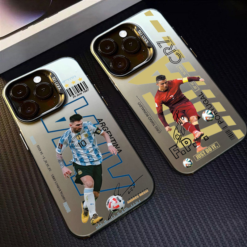 Capa Fosca Rígida Para Jogadores De Futebol M-Messi CR7 Samsung Galaxy A24 A04 A14 A34 A05 A05S A54 A03 A50 A30S A04E A12 A13 A23 A15 A35 A33 A53 A73 A52 A04S