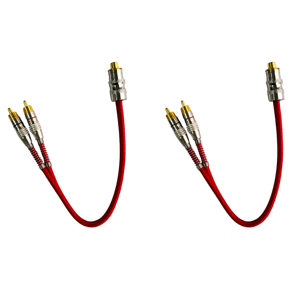 Cabo Y RCA Blindado 30 Cm Som automotivo metal 2 unidades