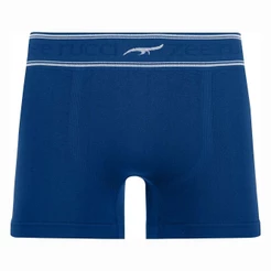 Cueca Boxer com Cós Listrado Sem Costura Navy
