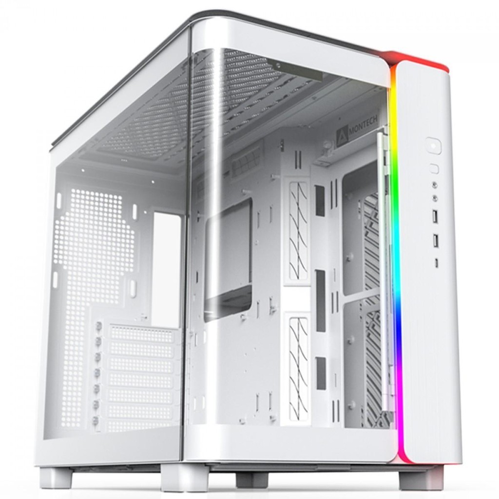 Gabinete Gamer Montech King 95, ARGB, Mid Tower, Vidro Temperado, ATX, White, Sem Fonte, Sem Fan - Computers & Accessories