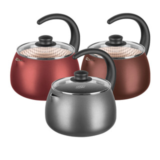 Chaleira Antiaderente 1x Linha Flora C/ Tampa de Vidro 2L em Alumínio - MTA em Oferta na Shopee