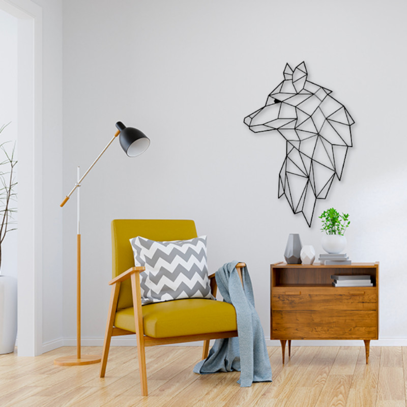 Quadro Decorativo Vazados Geometrico LOBO Arte Minimalista  Decorar Parade Sala Quarto Cozinha Mural