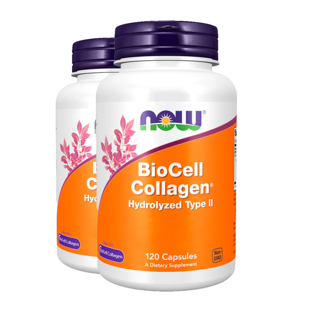 Kit 2x Colágeno Biocell Hydrolyzed Tipo2 Now Foods 120Cáp Importado/Made in Usa
