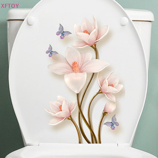 XFTOY Adesivos Para Vasos Sanitários Com Flores Banheiros Autoadesivos Removíveis Em PVC À Prova D'água Geladeira HOT