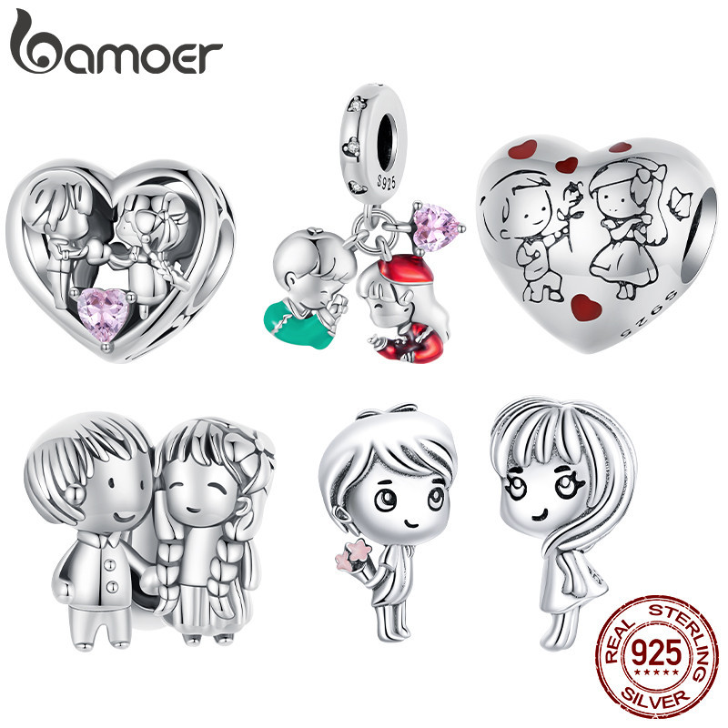 Bamoer 925 Sterling Sliver Charme De Fita De Encanto Infantil Sweethearts Pendant Série De Acessórios Para Pulseira em Oferta na Shopee