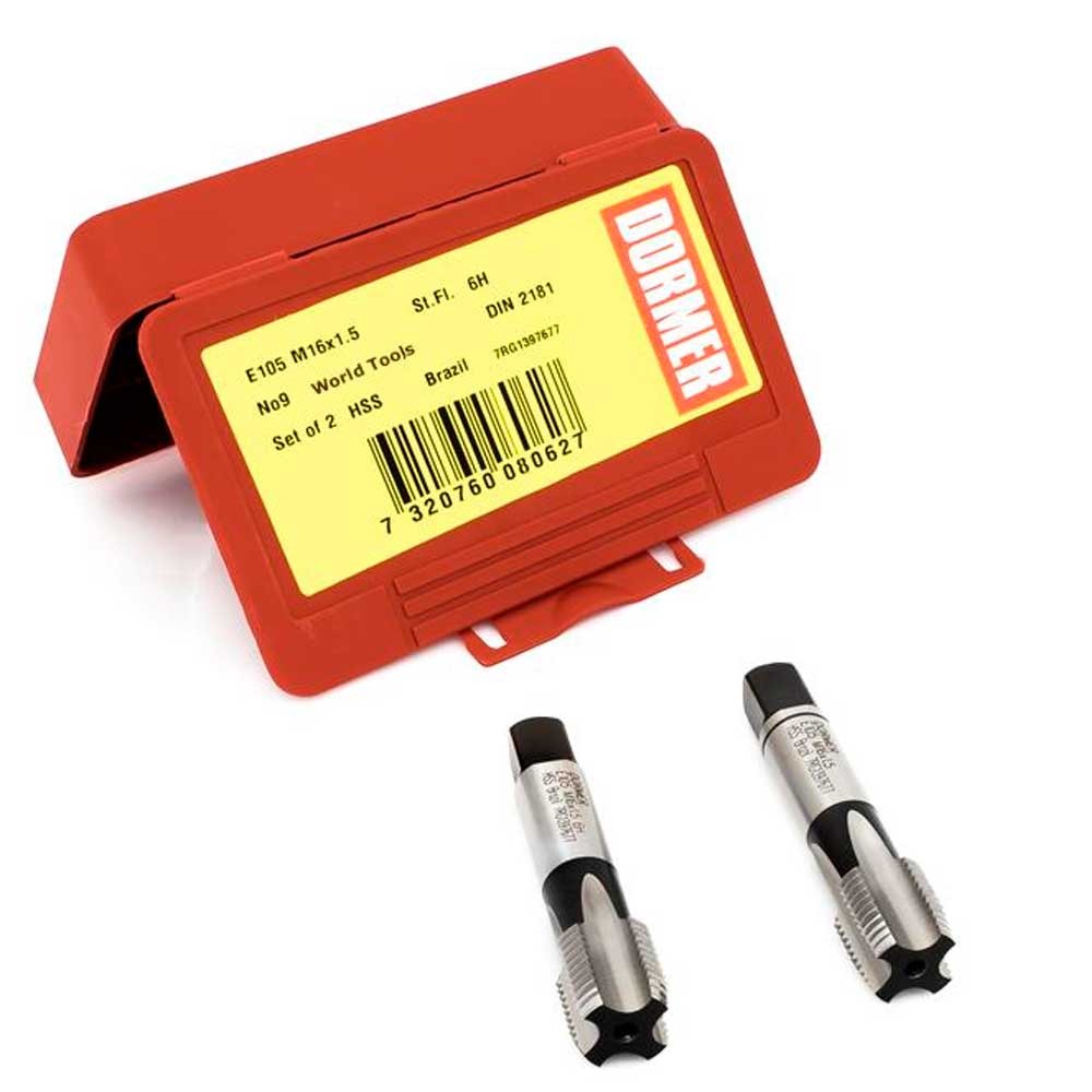 Jogo de macho manual com 2 peças 6 x 1,00 mm - Dormer em Oferta na Shopee