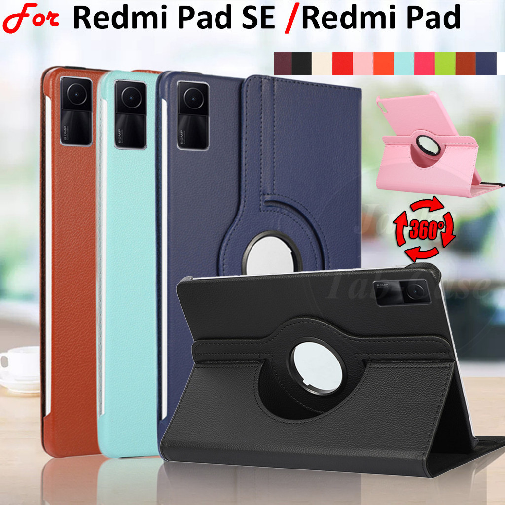 Capa ou Película Para Tablet Xiaomi Redmi Pad SE ou Pad 2 11" 360° em Couro Almofada Com Suporte Rotativo - Capa Premium