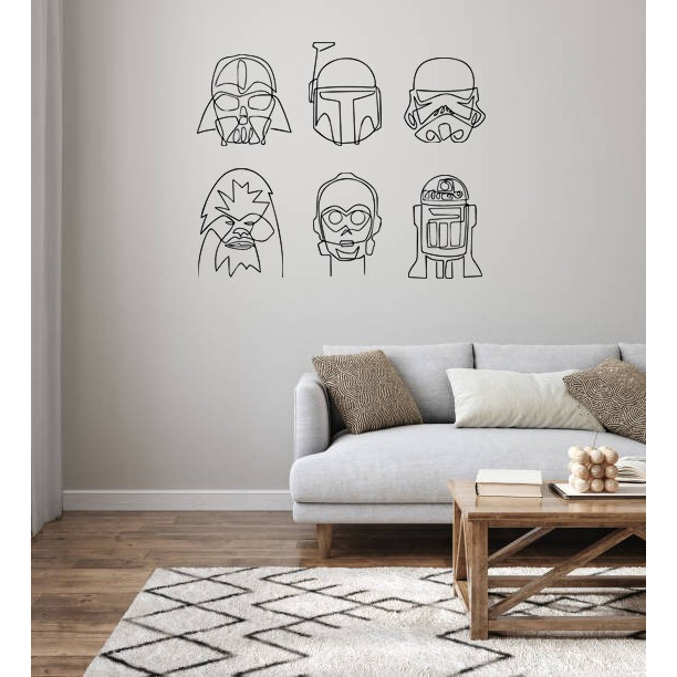 Quadro Decorativo Star Wars Em Mdf 3mm Vazado Preto