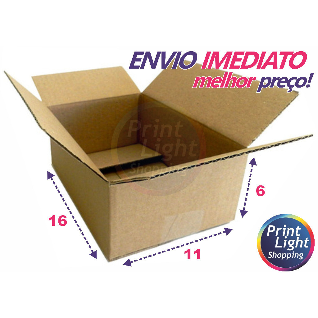 100 Caixas de Papelão Correio pequena 16x11x6 em Oferta na Shopee