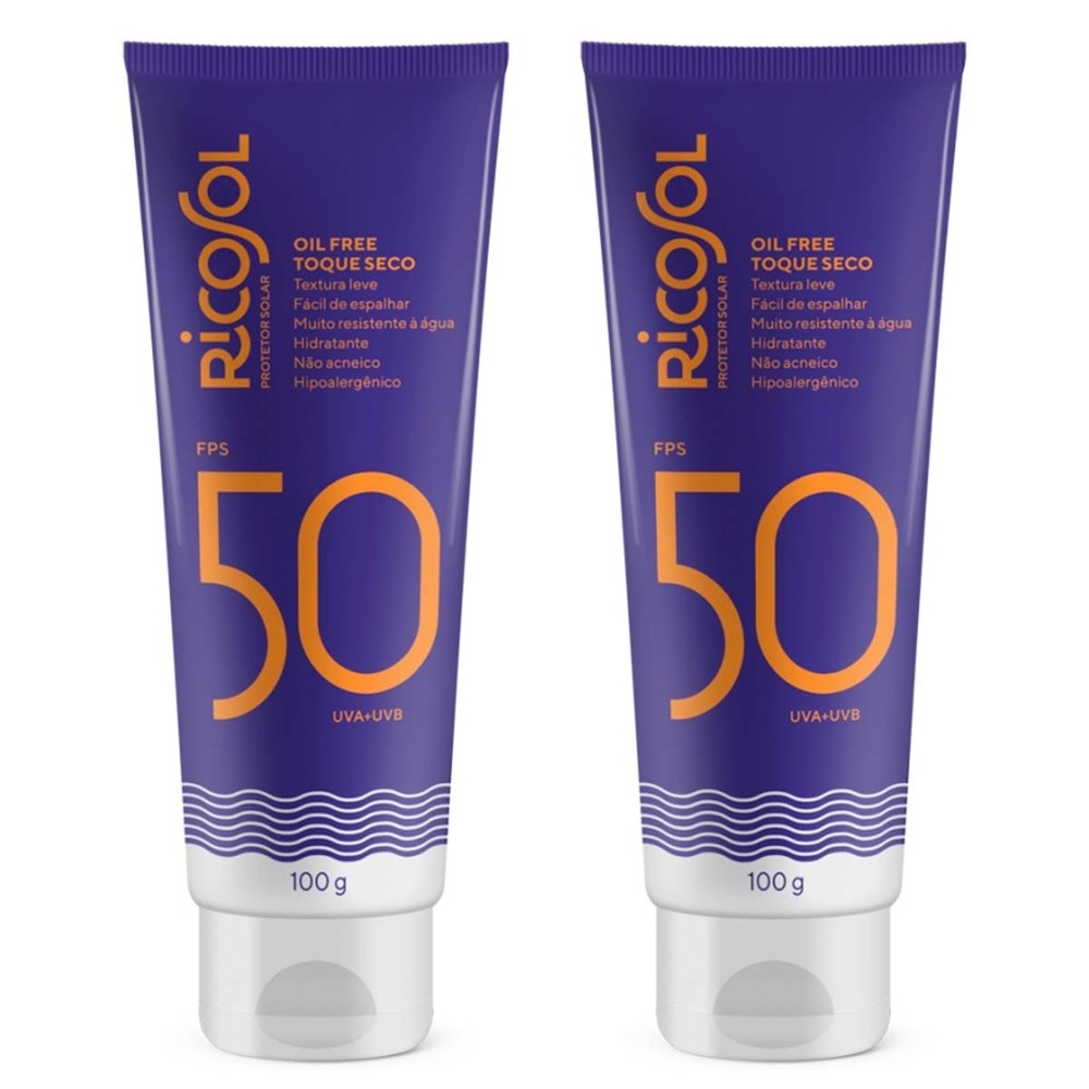Kit 2 und Ricosol Protetor Solar Oil Free FPS 50 - 100g - Beauty