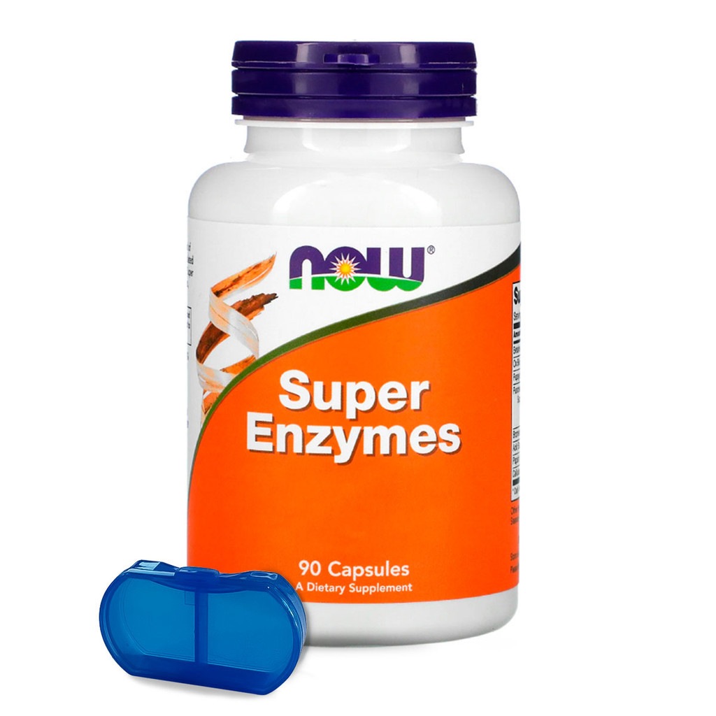 Super Enzimas Digestivas Now Foods 90 Cáps + Porta Cápsulas