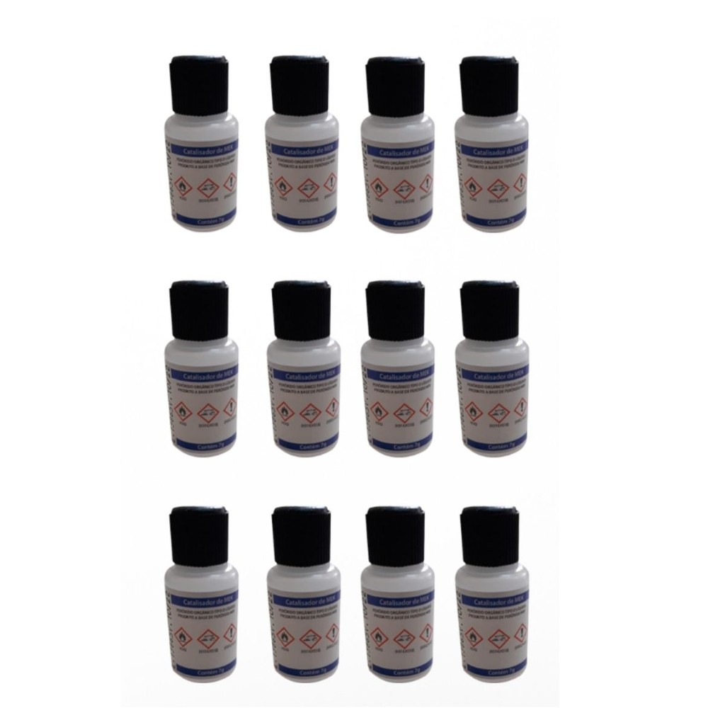Kit 12 Unidade Catalisador Mek 7g - Resina de Poliéster Cristal - Ideal para artesanato