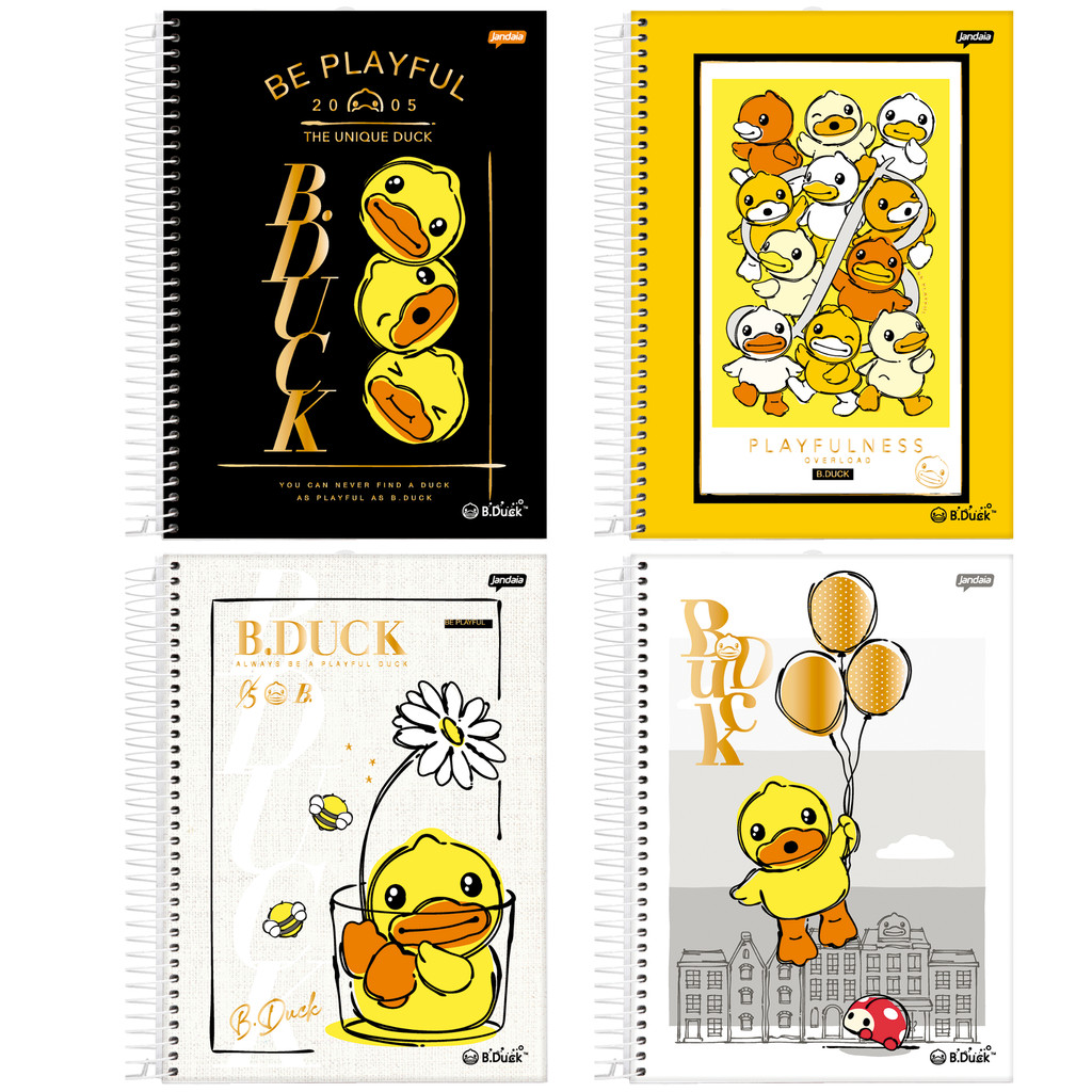 KIT Cadernos Universitários 10 Matérias 160 Folhas B.Duck 77168-25 Jandaia - Pacote com 4 Unidades em Oferta na Shopee