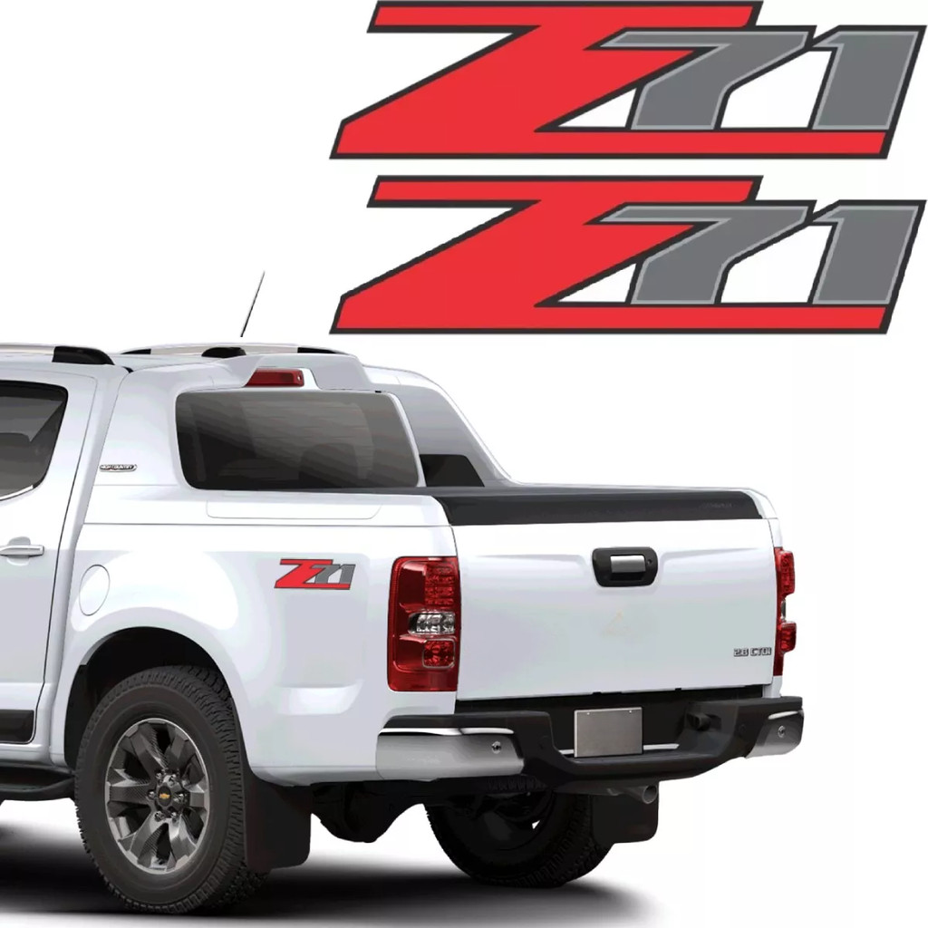 Par De Adesivo Lateral Caçamba Z71 Chevrolet S10 Willys Cherokee Universal