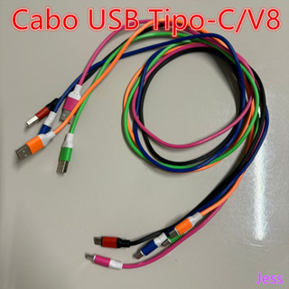 Kit 3/6/12 Unidades Cabo USB Com Entrada Tipo-C Ou Micro USB V8 Para Dispositivos Eletrônicos Elétricos Carregamento Rápido em Oferta na Shopee