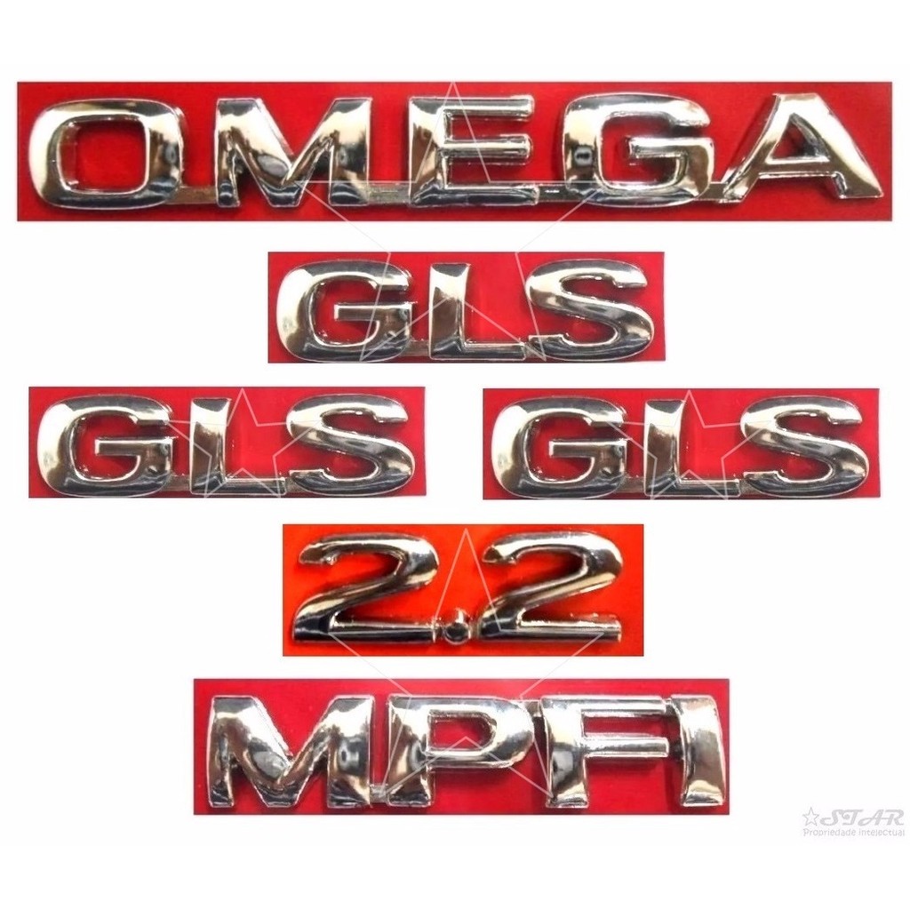 Emblemas Omega Gls 2.2 Mpfi + Laterais Gls - 1998
