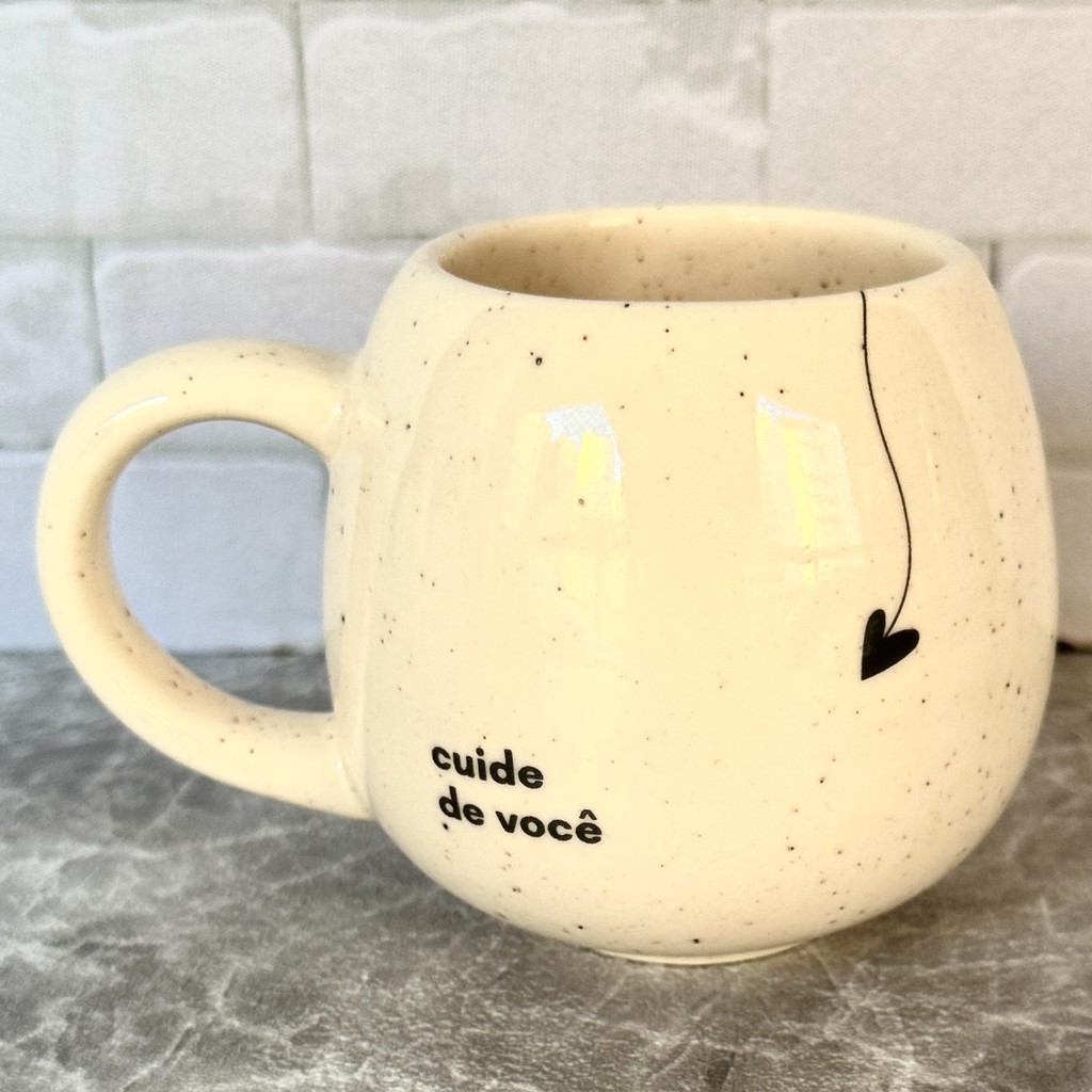 Caneca Diferenciada Oval Bojuda MOON FRASES 300ml Cerâmica Presente Xícara Grande Moon