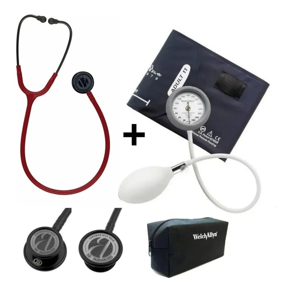 Estetoscópio Bic Profisssional + Esfigmo Welch Allyn Ds44