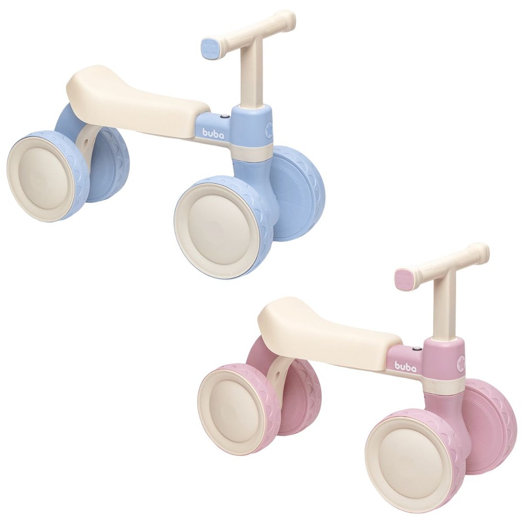 Bicicleta de Equilíbrio Infantil 4 Rodas Sem Pedal Com Som Buba