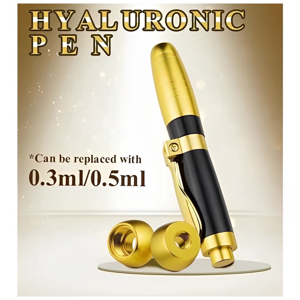Caneta Pressurizada Hyaluron Pen 0,3 e 0,5ml Alta Pressão Metal De Alta Densidade Para Injeção Ácido Hialurônico Anti-rugas Lábio Facial