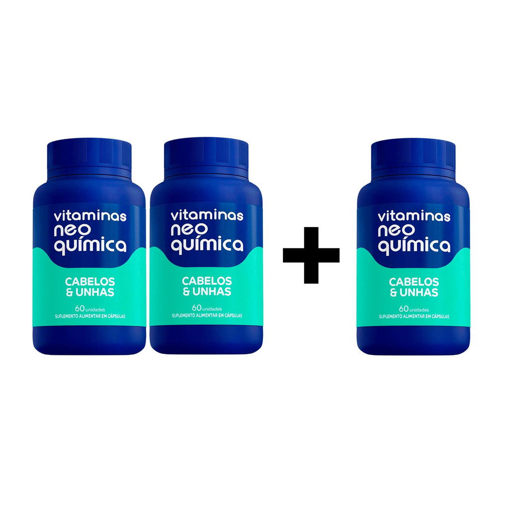 Pague 2 Leve 3 Vitamina Cabelos e Unhas 60 Cps - Neo Química em Oferta na Shopee