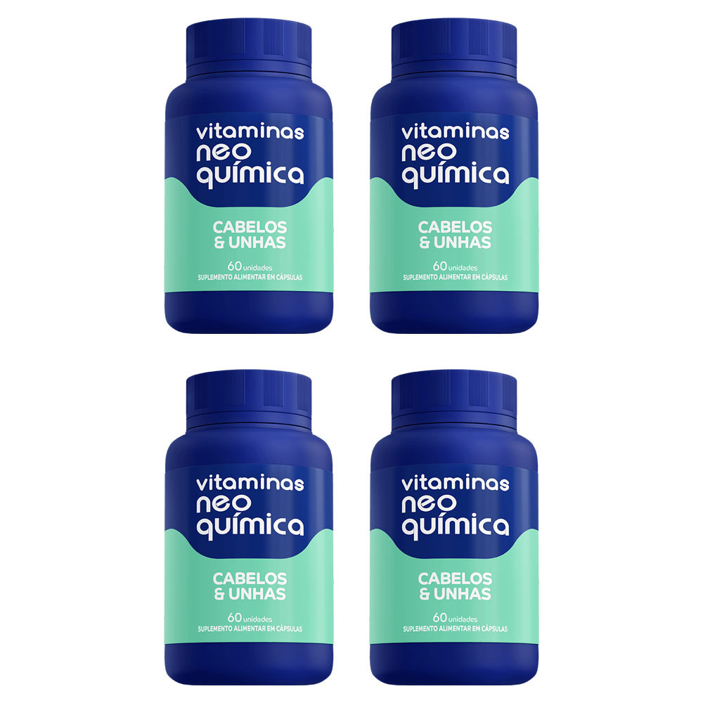 Kit 4 Suplemento Cabelos e Unhas 60 Cápsulas - Neo Química