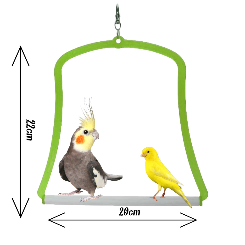 Balanço Plástico para Pássaro c/ Poleiro 13mm Tam. G - Calopsita Agapornes e Aves
