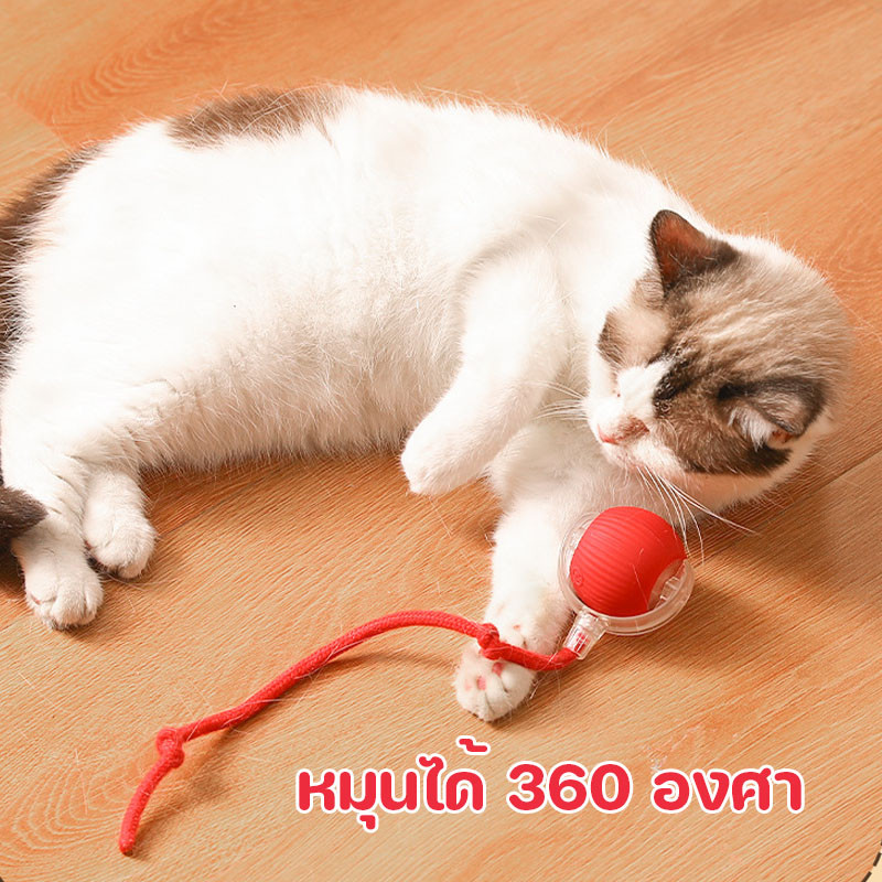 SKISOPGO ของเล่นแมวลูกบอลแมวอัติโนมัติ สมาร์ทไฟฟ้า หมุนได้ 360 องศา ของเล่นแมวโต้ตอบ การชาร์จ USB - ภาพที่ 4