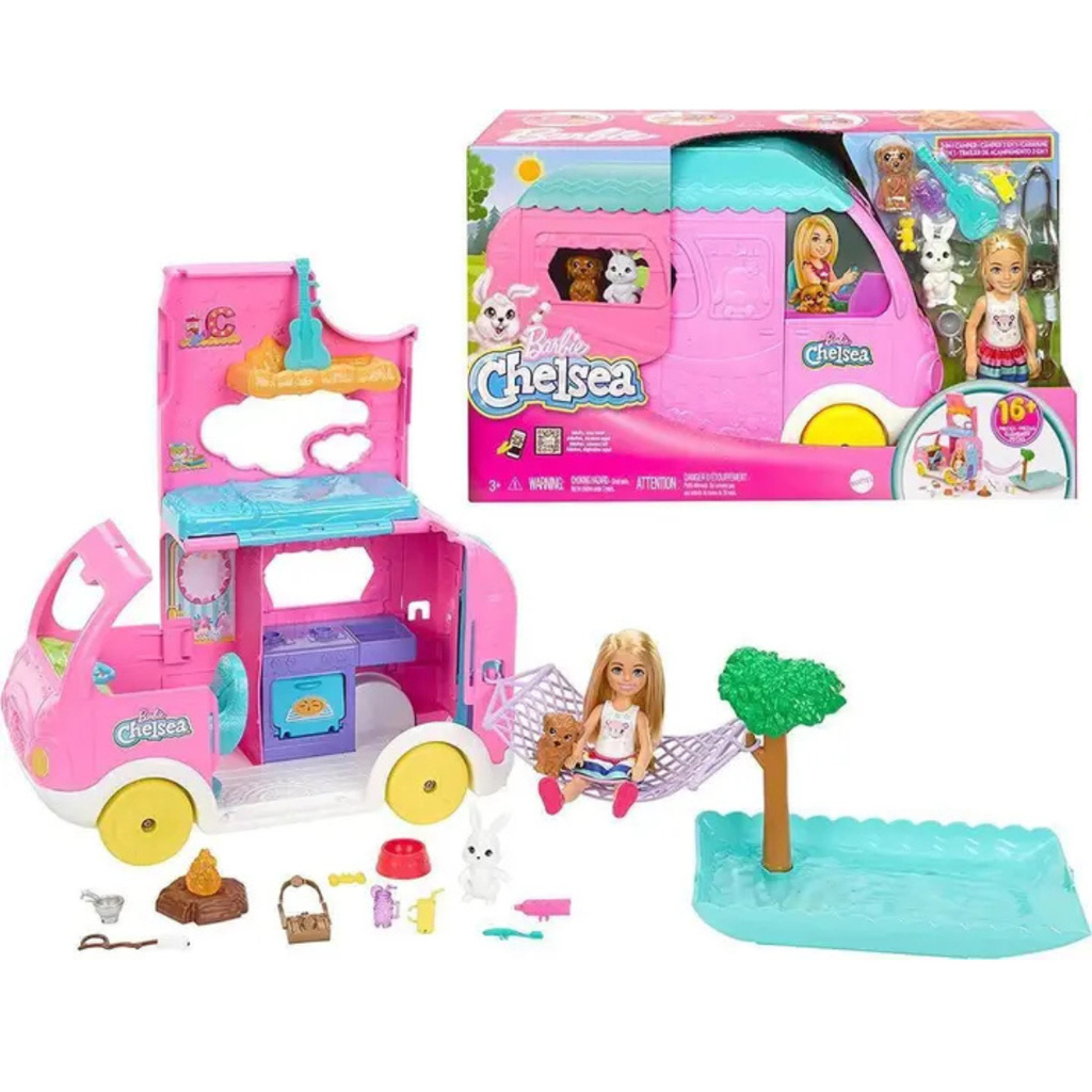 Barbie Chelsea Trailler De Acampamento 2 Em 1 Hnh90 - Mattel em Oferta na Shopee