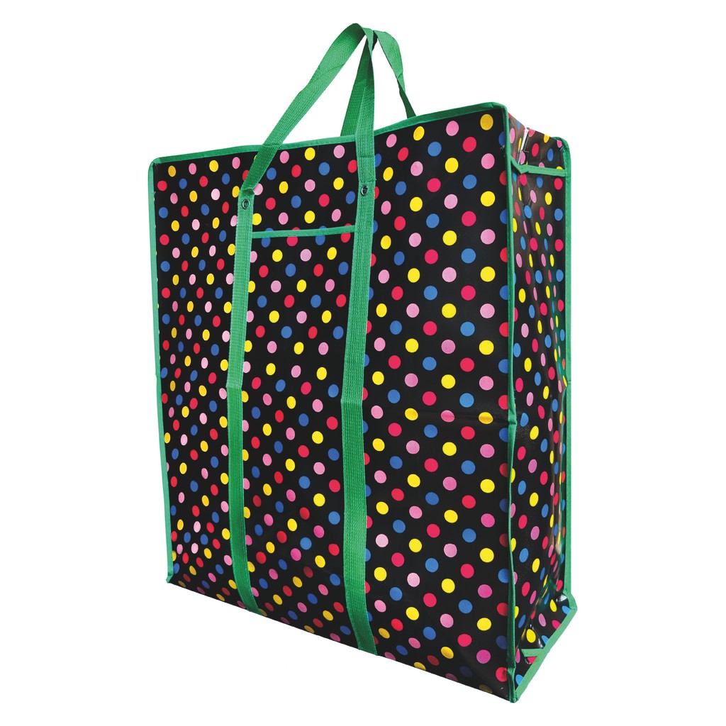 Sacola Bolsa Nylon Feira 65cm x 75cm Sacoleira Mudança com Zíper