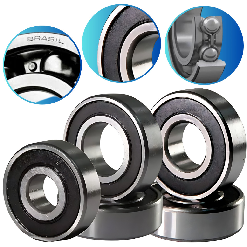 Rolamentos Roda Traseira + Rolamento Roda Dianteira + Rolamento do Cubo/Coroa Cg Titan Fan Start 150 e 160