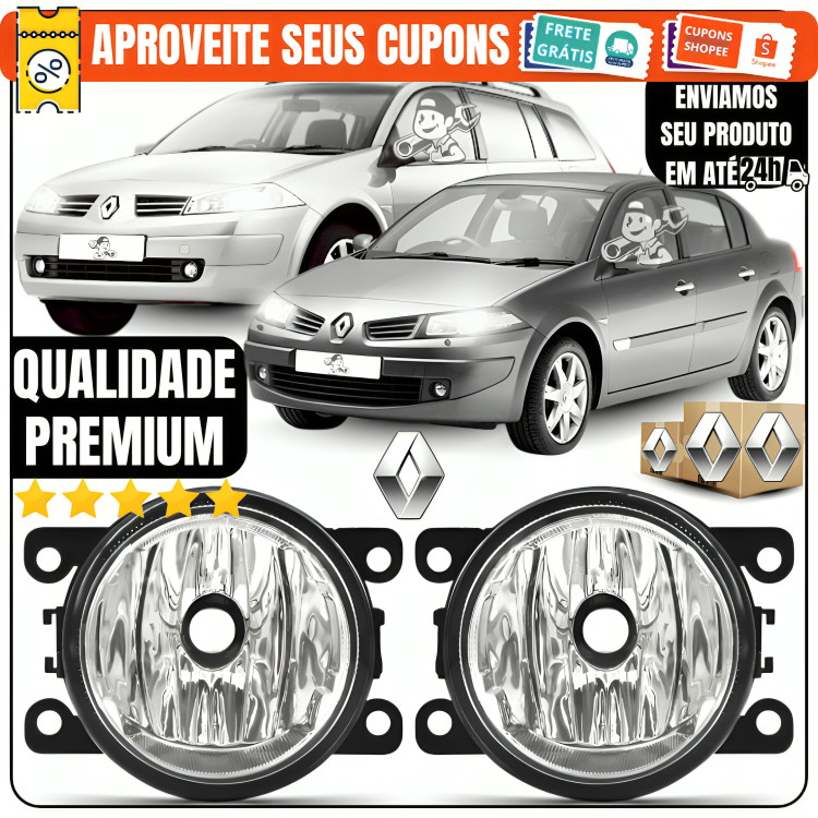 Par\Und Farol Milha Renault Mégane 2006 á 2013 Auxiliar Todos Os Modelos