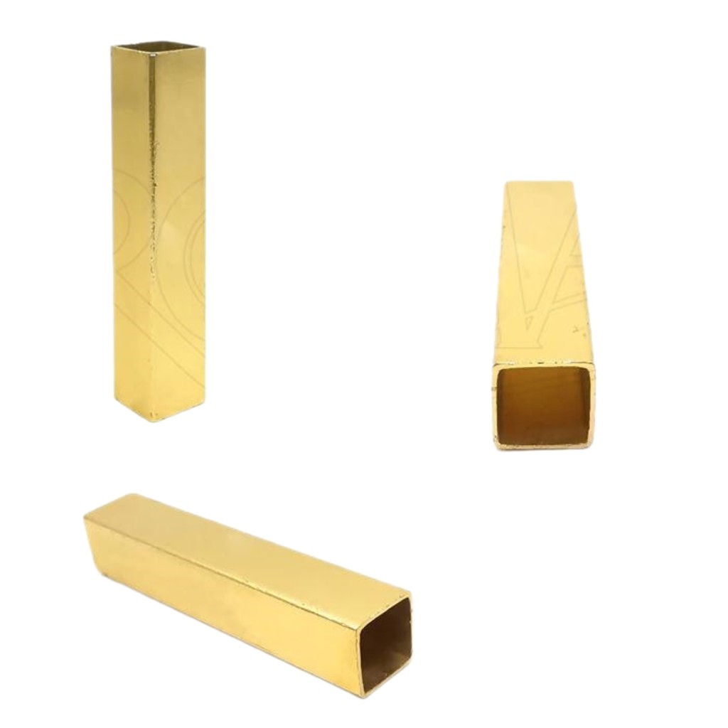 Ponteira Tubo Quadrado 6x32mm Dourado – 50 Unidades – Acabamento para Cordões e Laços –1151 em Oferta na Shopee
