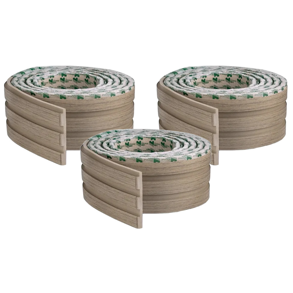 KIT COM 3 MEU RODAPE PAINEL RIPADO MADETO CARVALHO 10CM X 1,0CM (10 METROS)