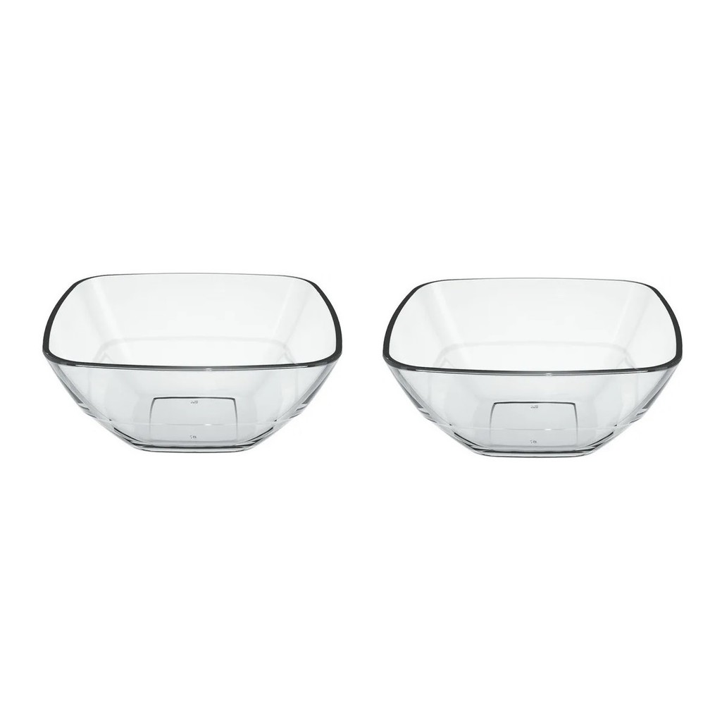 Kit 2 Saladeira Bowl Tigela Vidro Duralex Quadre 420ml Nadir