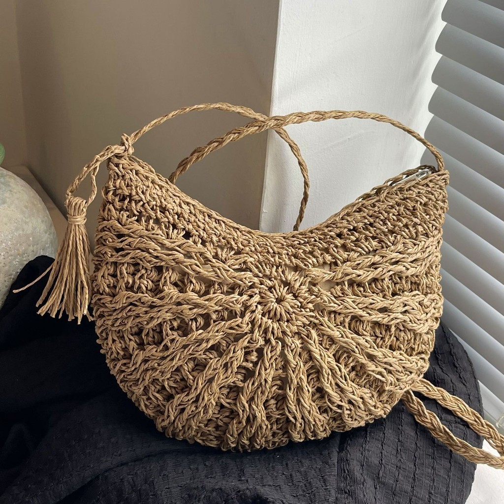 Crossbody Bolsa Tecido Bolsa Palha Bolsa Pequena Bolsa Ombro Bolsa Crossbody Bolsa