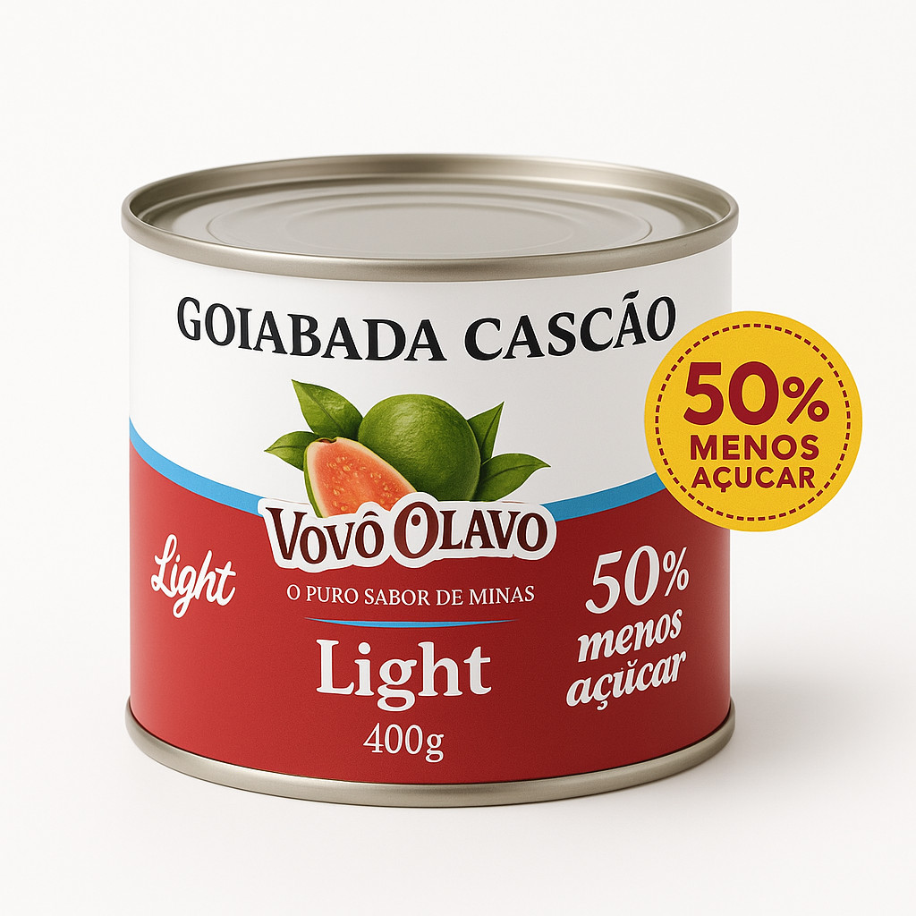 Goiabada Cascão Cremosa Light Vovô Olavo 400g - 50% Menos Açúcar Sabor Minas em Oferta na Shopee