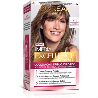 Tinta De Cabelo Imédia Tintura Excellence 7.1 Louro Acinzentado em Oferta na Shopee