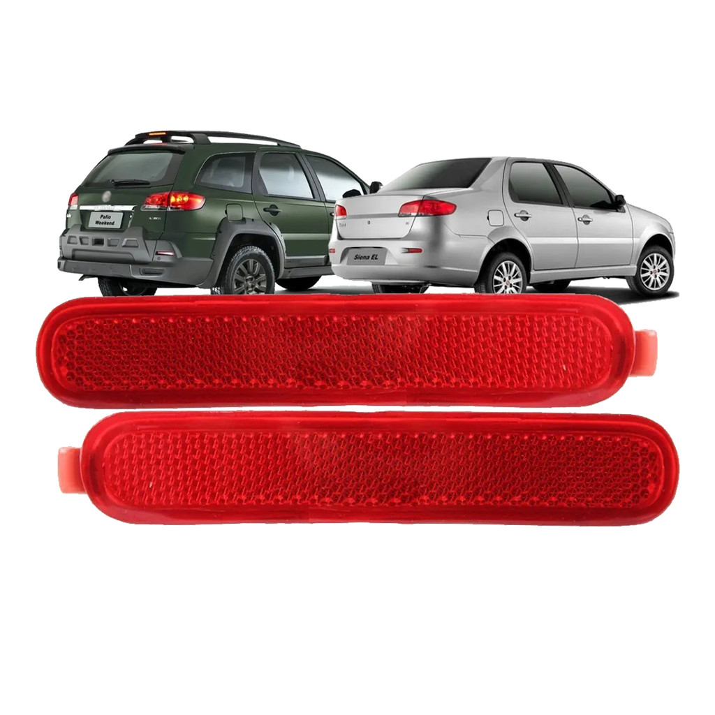 Par Refletor Parachoque Traseiro Siena 2004 A 2012 Fiorino 2014 A 2020 Palio Weekend 2009 A 2016 em Oferta na Shopee