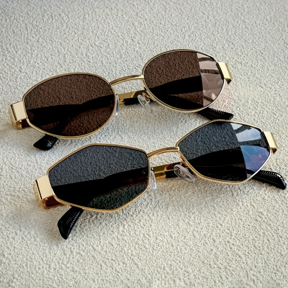 Óculos De Sol Ovais Vintage Com Proteção UV400 , Armação De Metal Para Mulheres E Homens