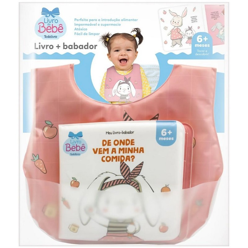 Livro Meu Livro-Babador - De Onde Vêm Minha Comida? - Rosa - Todolivro