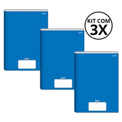 Kit Com 3 Caderno Brochura 96 Fls Pautado Capa Dura - Stiff KITS:KIT 07
