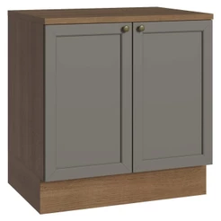 Balcão de Cozinha 80 cm 2 Portas Rustic/Cinza Vik Madesa