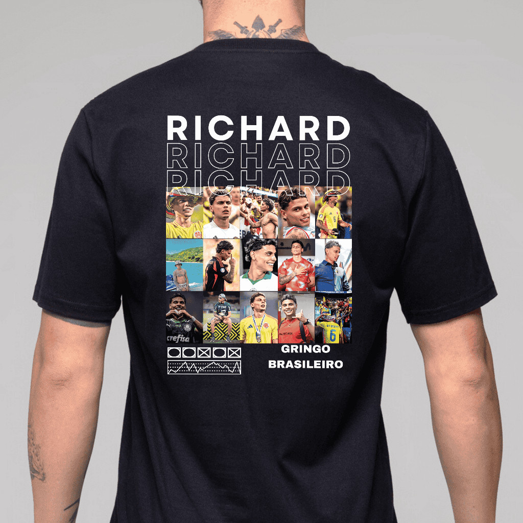 Camiseta Masculina Estampa Jogador Richard Rios - Blusa de Malha 100%v Algodão - Envio Rápido - VS Shopp