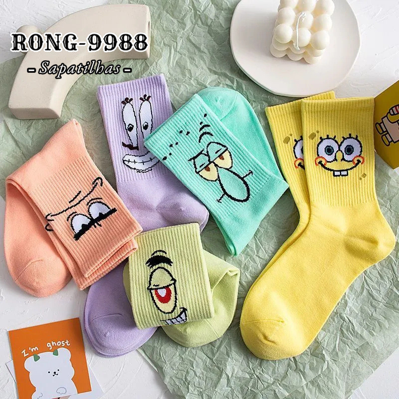 Meias Unissex Bob Esponja , Casal em Oferta na Shopee